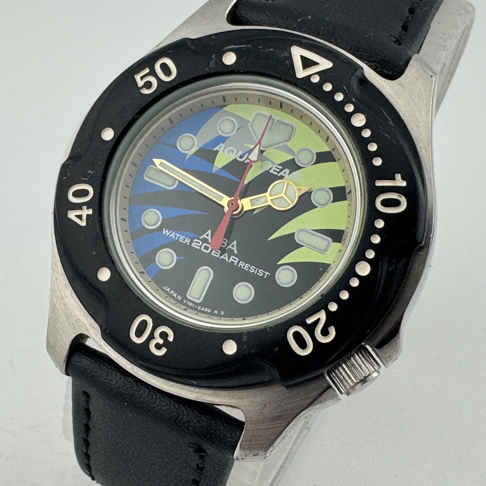 VTG Alba Aqua Gear Quartz Watch Unisex 200m Diver Screwdown Crown New Battery