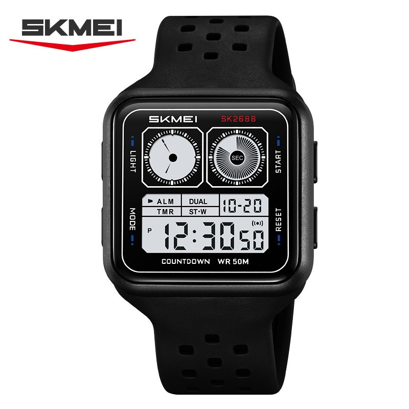 SKMEI Men Digital Watch Countdown Electronic Wristwatch Student Boys Alarm Watch