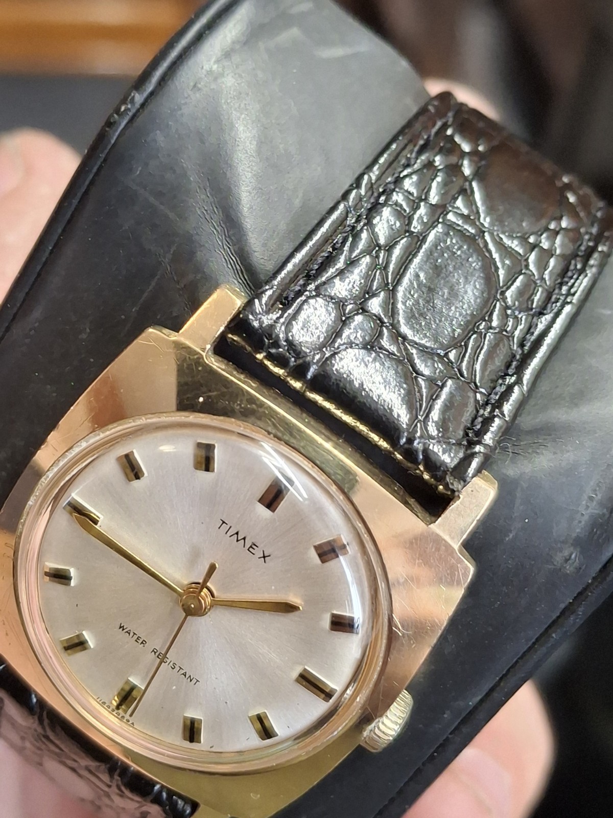 Timex Sprite 1969 Gold Tone Square Case Mens Vintage 1960s Mechanical…