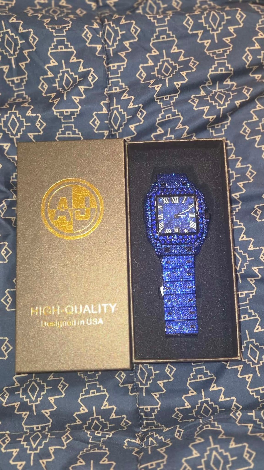 CARDY ICED Men’s Watch 42MM Stainless Steel | Blue Iced Bezel & Dial |