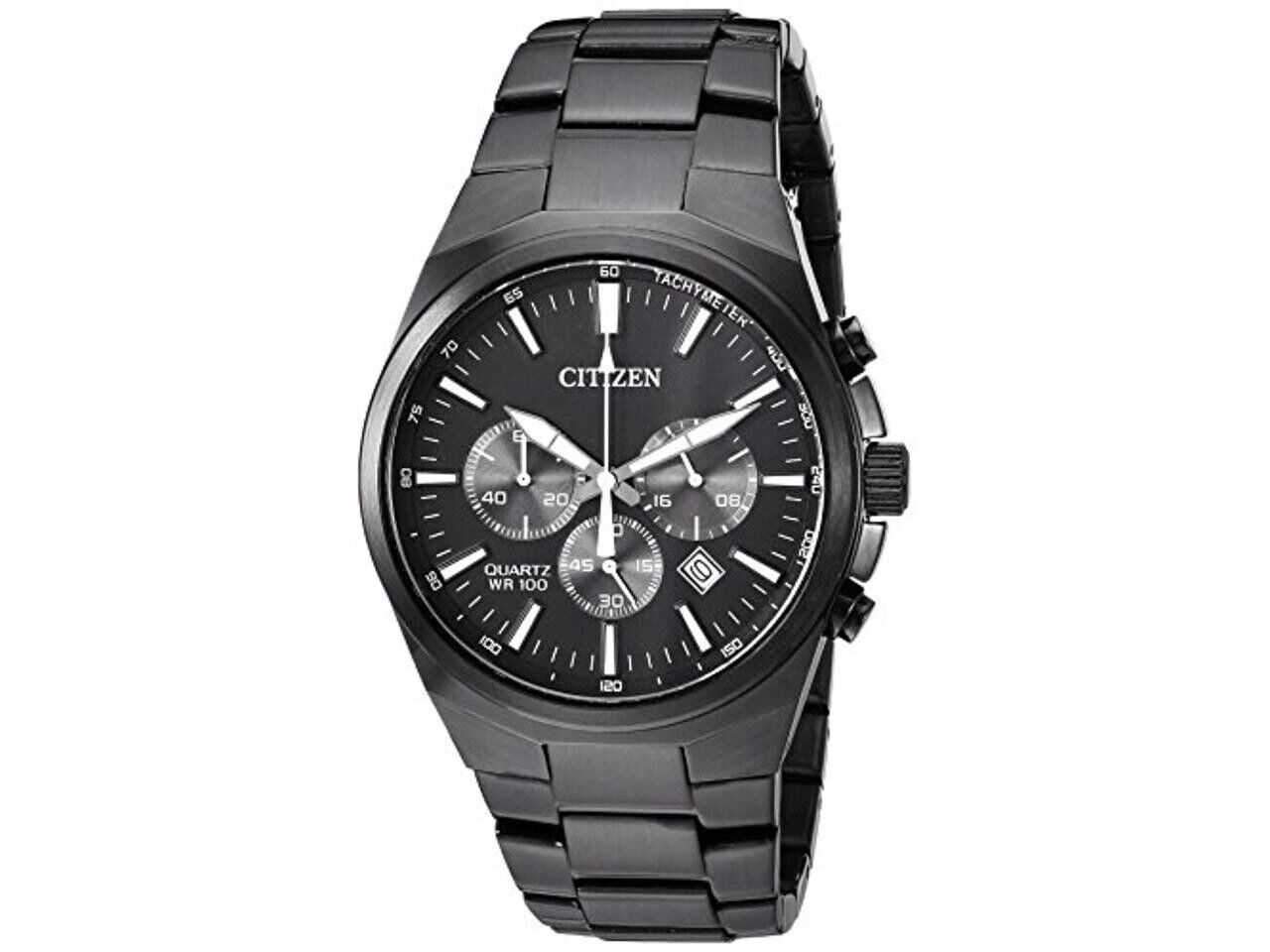 Citizen Men’s Chronograph Quartz Black Stainless Steel Watch – AN8175-55E NEW