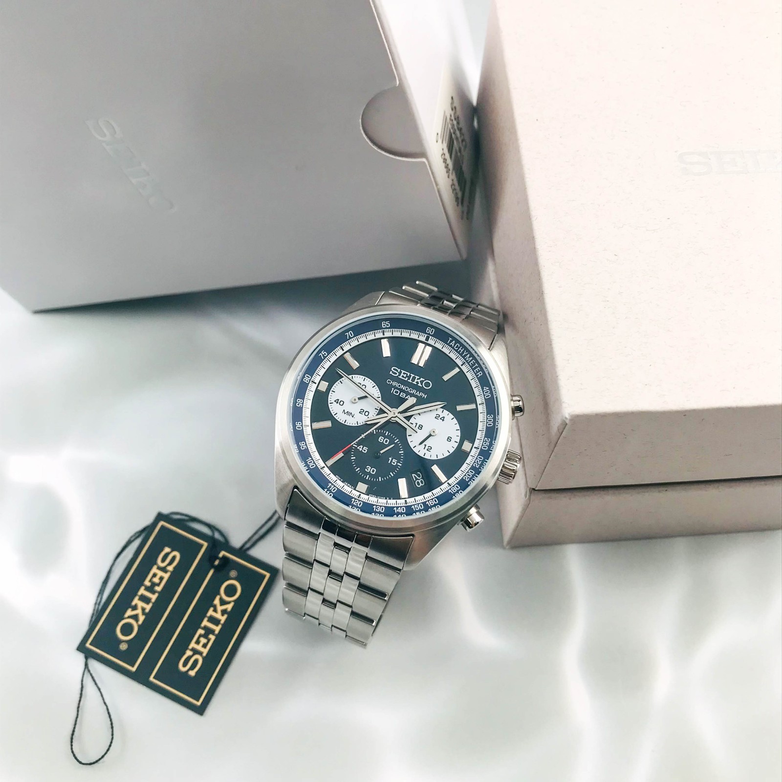Seiko Essentials SSB427 Motorsports Chrono Quartz Blue Dial Men’s Watch 41.5 mm