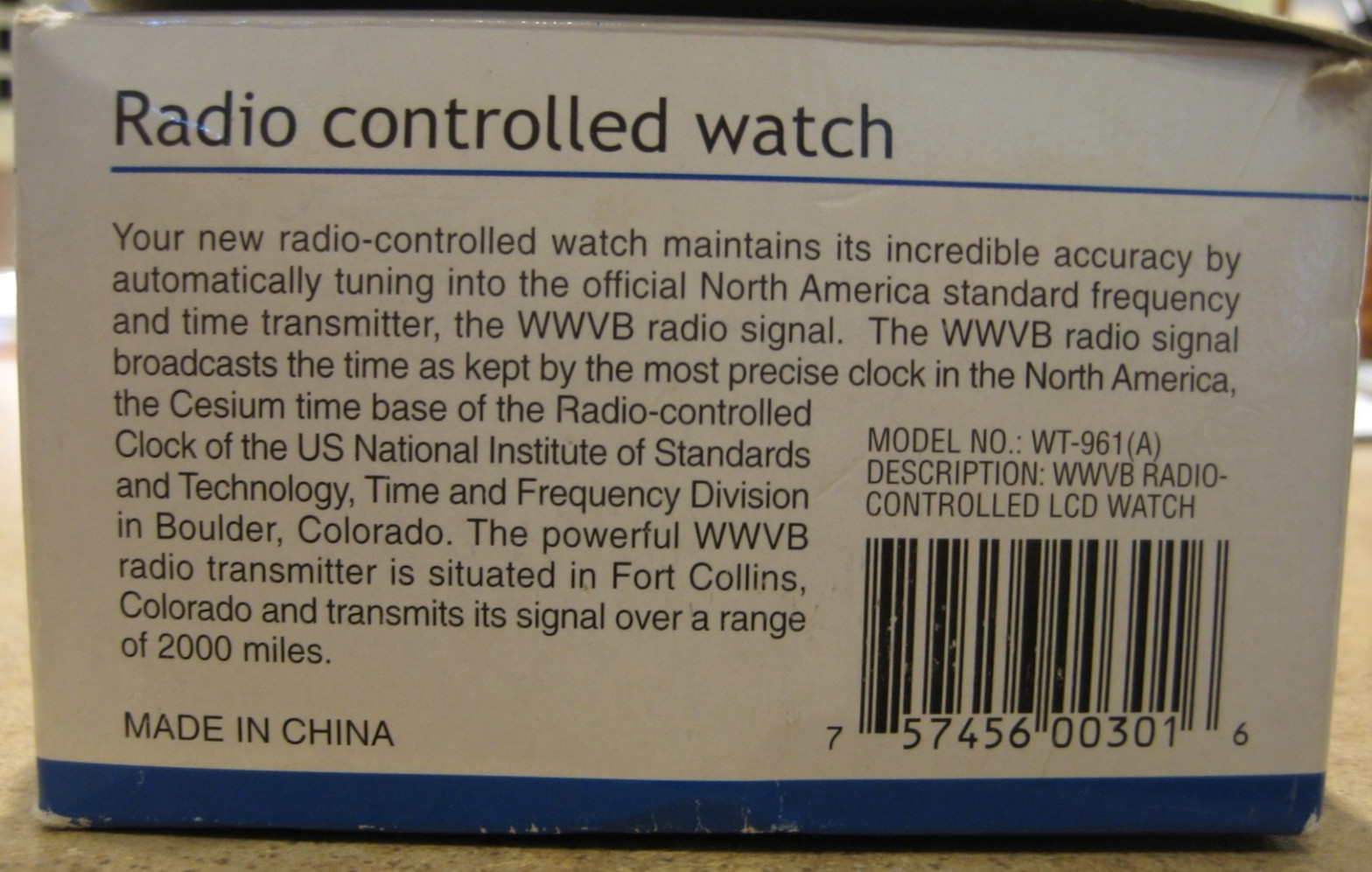 Radio Controlled Watch La Crosse Technology WT-961 (A) WWVB w orig. Box Working