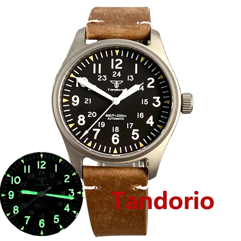 Tandorio 39mm Titanium Auto Mechanical Diving Men’s Watch For NH35/Miyota 8215
