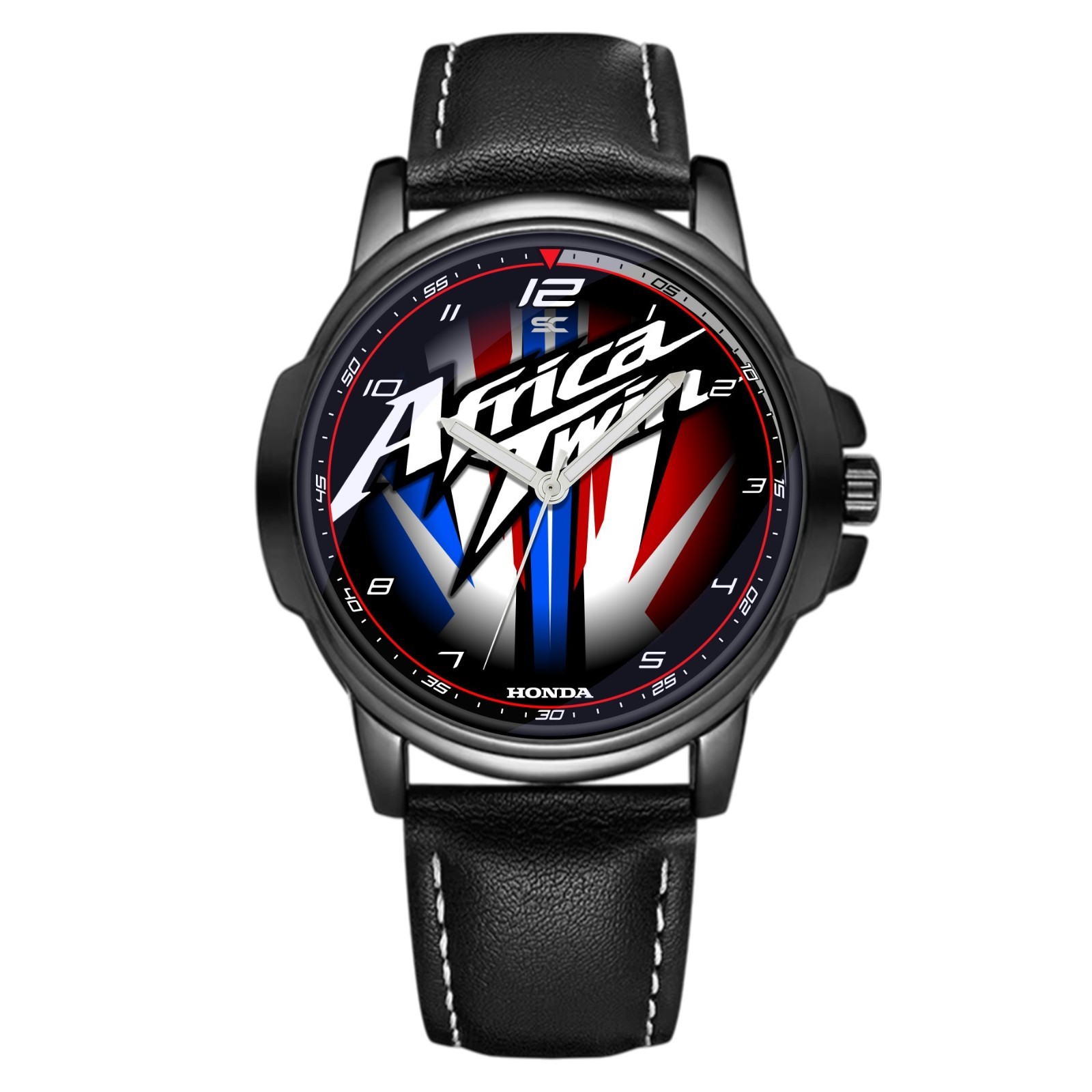 Honda Africa Twin Sport White Fan Art Quartz Motorcycle Wrist Watch
