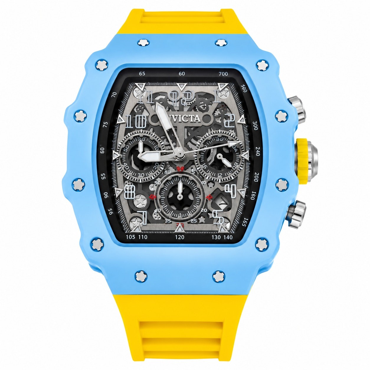 Invicta 69694 Men’s Chronograph Watch Blue & Yellow Strap NEW Box & Papers