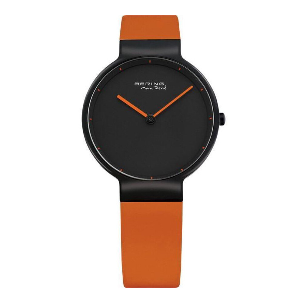 Bering Time Max Rene Black Steel with Orange Rubber Strap Men’s Watch. 12631-828