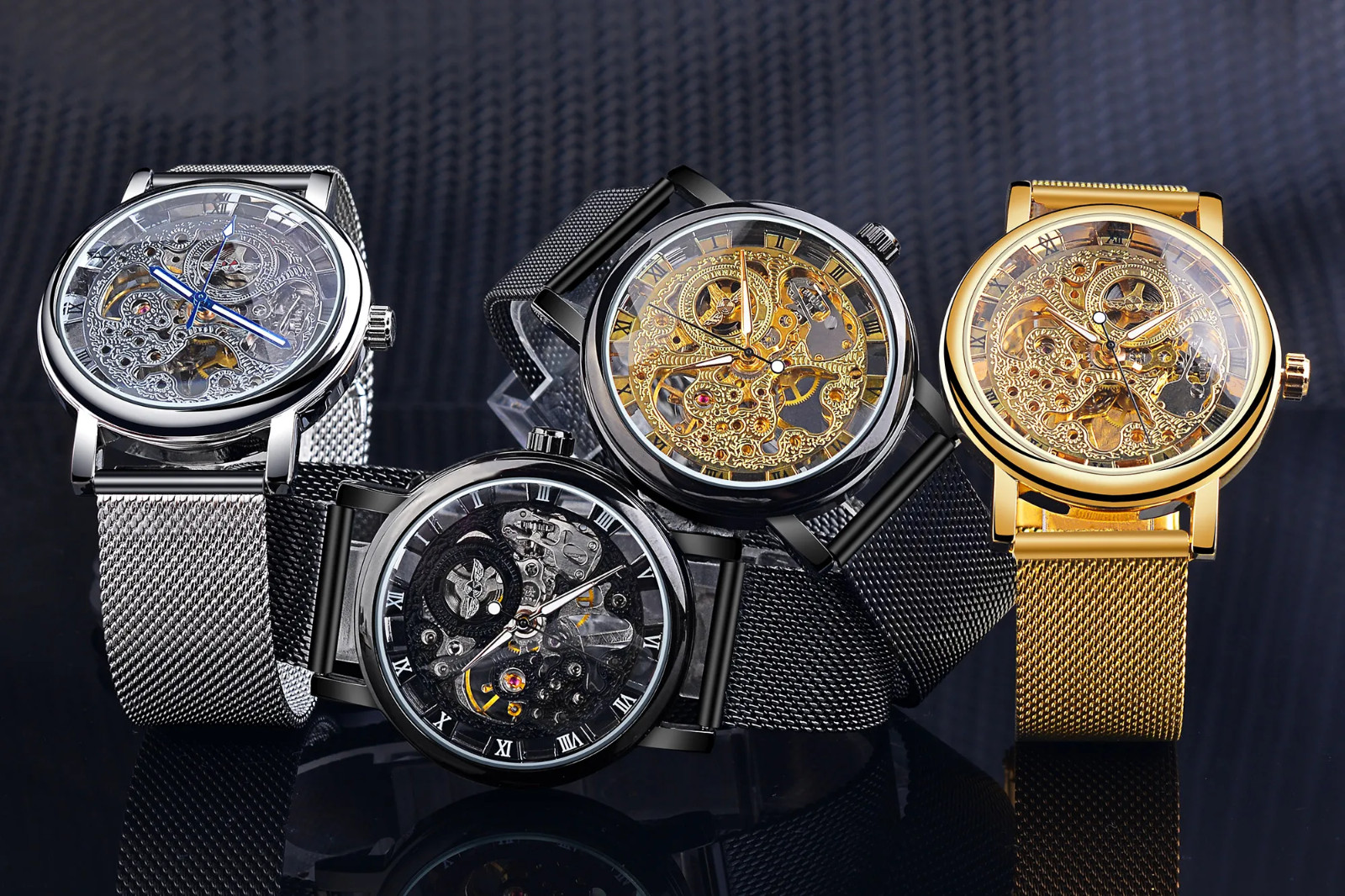 WINNER Mechanical Luxury Leather Elegant Skeleton Automatic Men’s Watch