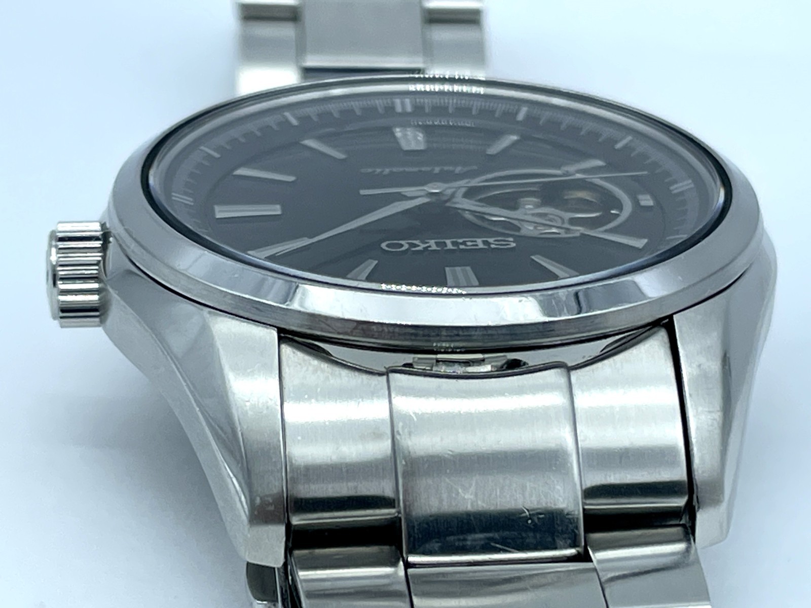 SEIKO PRESAGE Automatic Watch Open heart Sapphire Black Dial 4R38-00S0 Excellent
