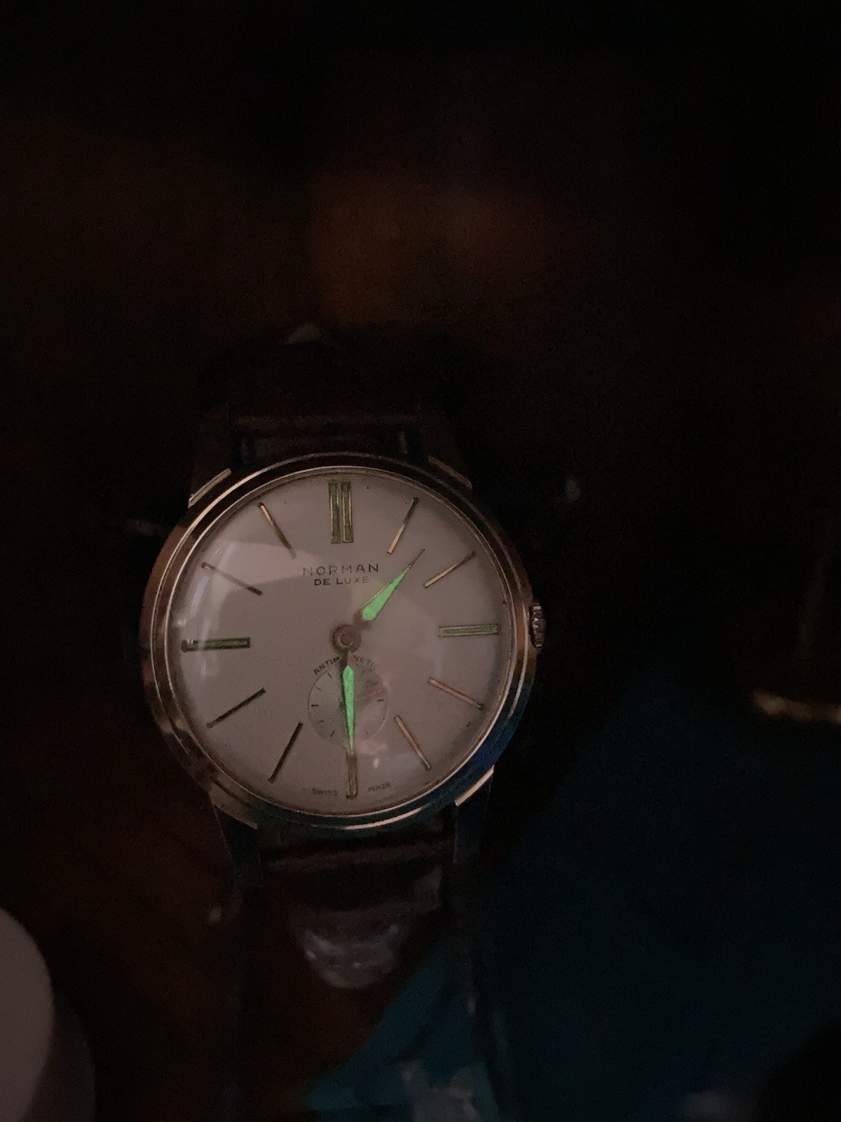 ✨ Serviced ✨ Norman De Luxe Watch With New Strap Mechanical Swiss 1950s