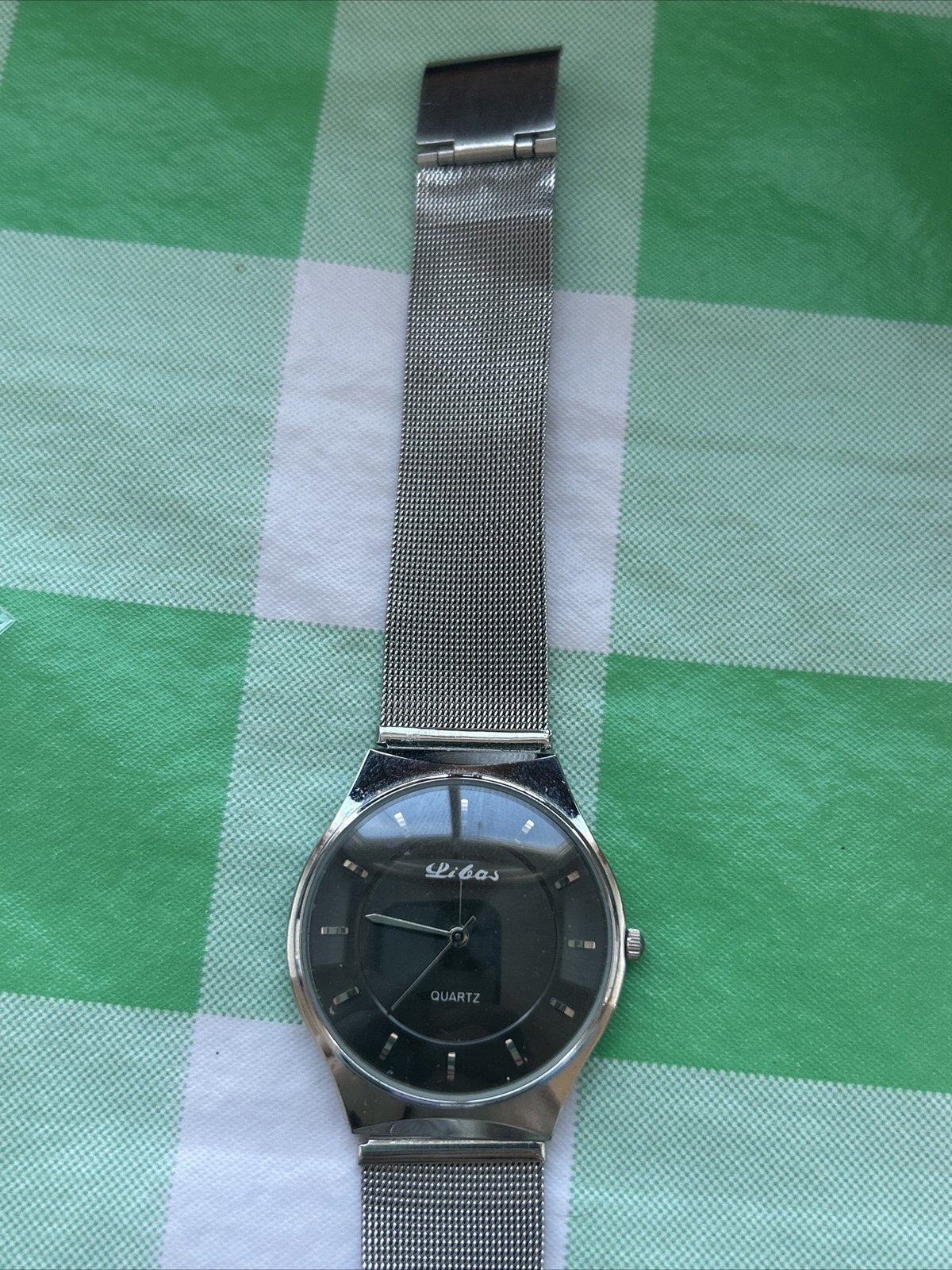 Libas Silver Tone Slim Adjustable Band Quartz Watch