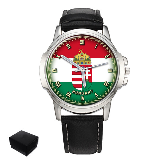 HUNGARY HUNGARIAN FLAG & COAT OF ARMS MENS WRIST WATCH BIRTHDAY GIFT ENGRAVING