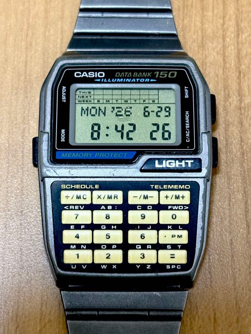 CASIO Data Bank DBC-150 Gun Metal Rare Color New Battery Retro Watch