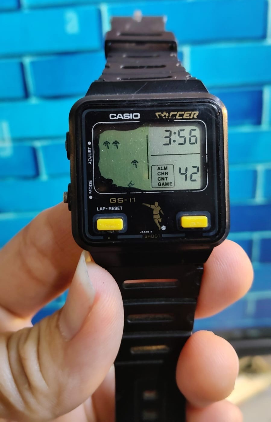 CASIO GAME 228 GS-11 SOCCER FOOTBALL WATCH JAPAN 1984 FOR PARTS OR REPAIR
