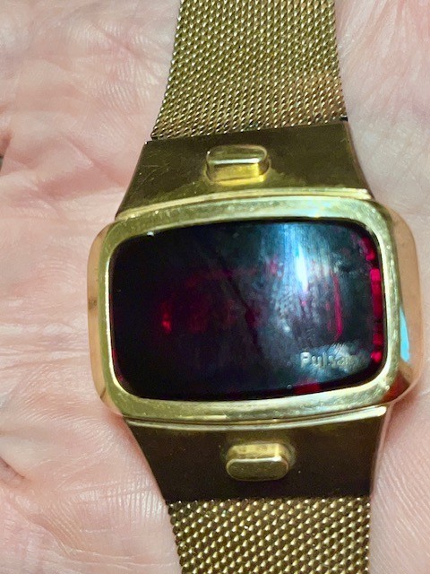 Vintage Watch Pulsar Time Computer P4 Model 3408, 14K Gold Filled