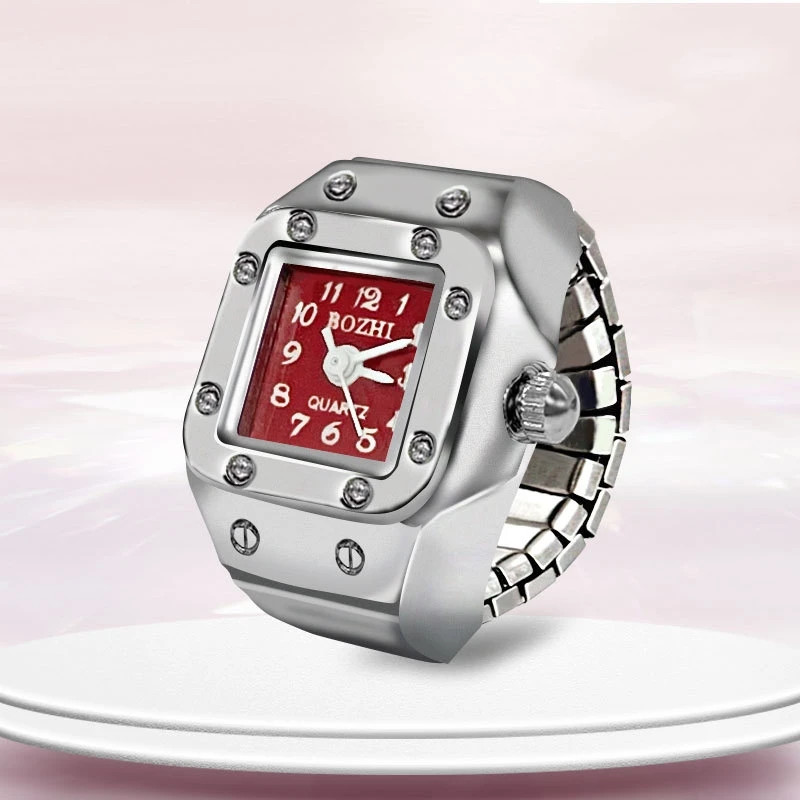 Ring Watch New Hot Selling Creative Alloy Shell Finger Square Dial Couple Men