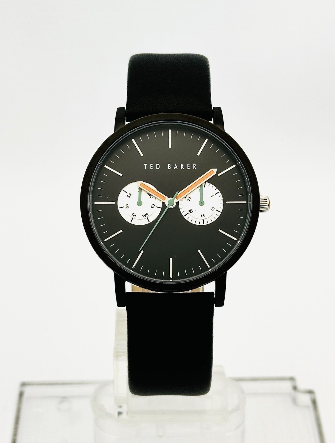 Ted Baker TE1096 SMART CASUAL Black Multi-Function Black Leather Strap Watch