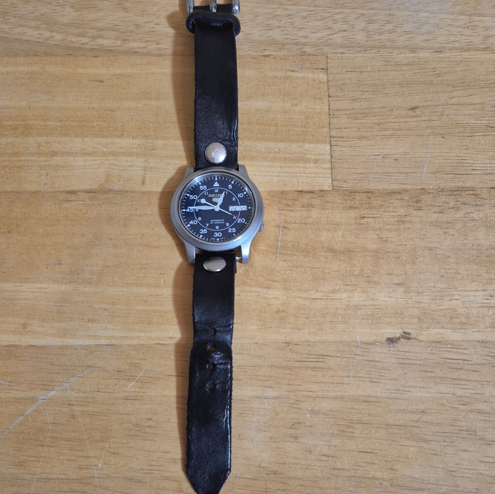 Seiko 5 Automatic 21 Jewels Military Matte Blue Field Pilot Watch 7S26-02J0