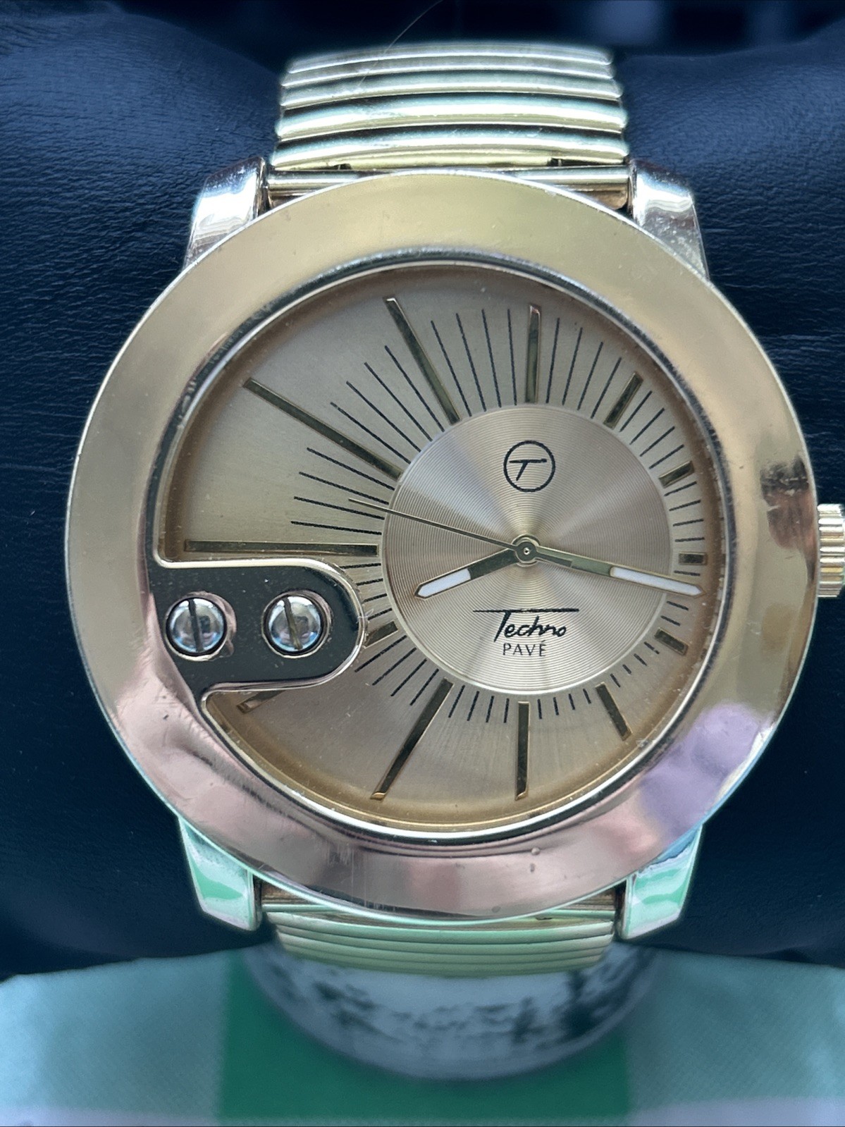 Techno Pavé Gold Tone Unisex Quartz Watch