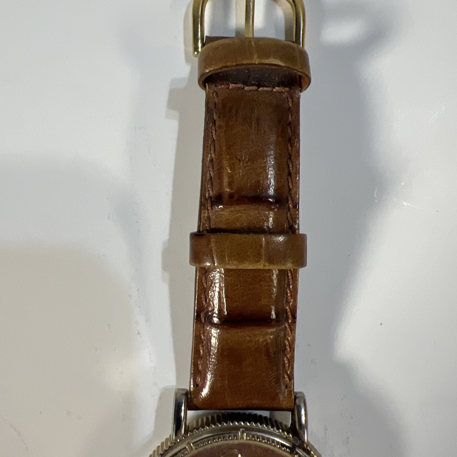 Walking Liberty US Silver Half Dollar 1940’s Mens Watch Leather Band Working