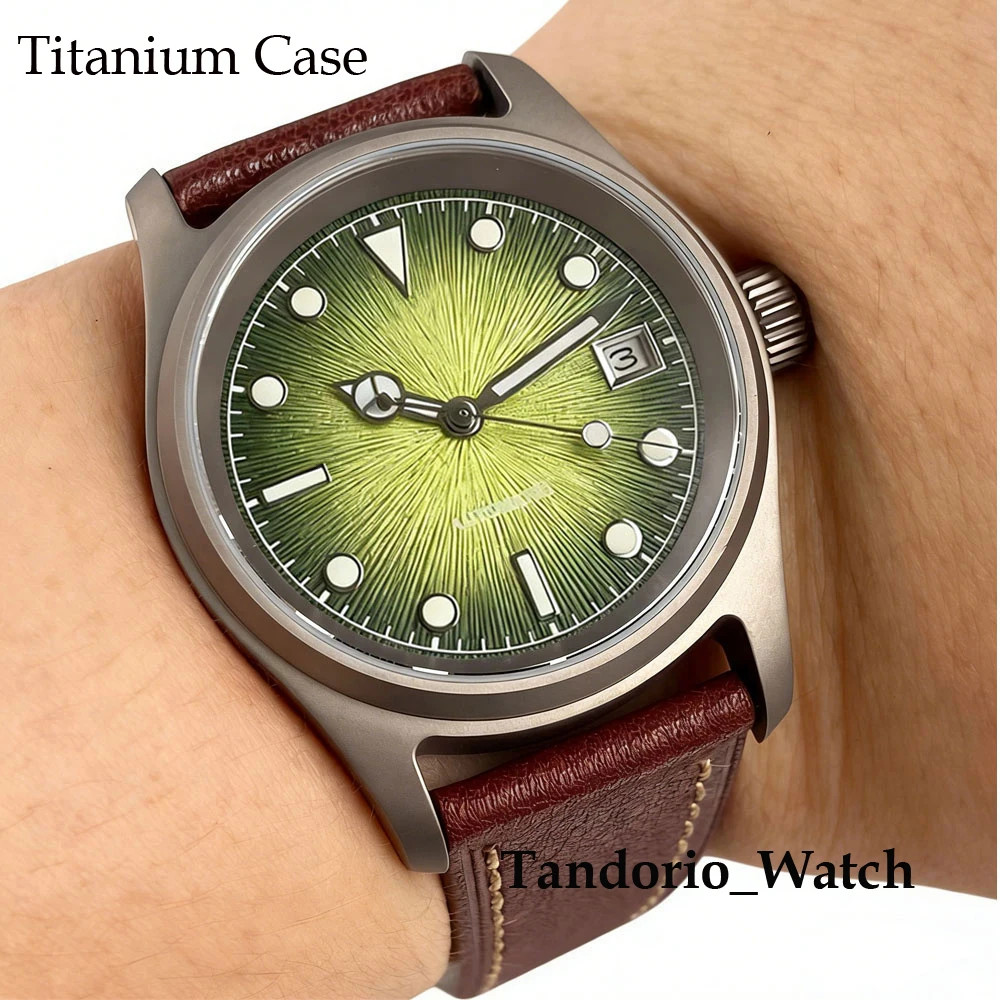 Tandorio 36mm 20ATM Titanium Automatic Pilot Diver Men’s Watch Sapphire Glass