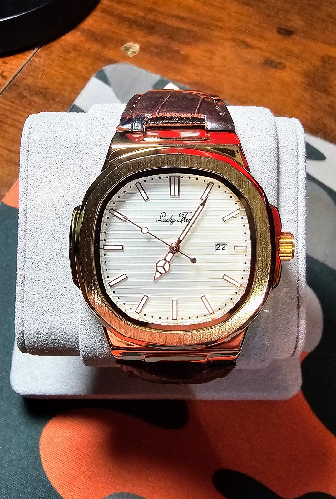 Lucky Fours Atlas Quartz Watch 40mm Stainless Steel Luxury Men’s Wristwatch