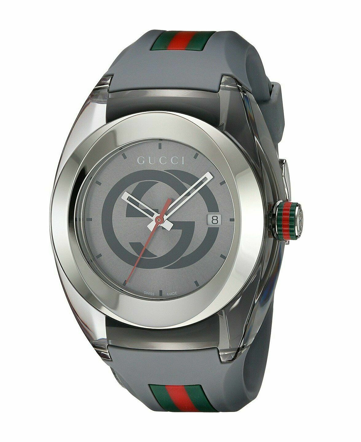 New Gucci Sync XXL 46mm YA137109 Gray Rubber Band Gray Dial Unisex Watch