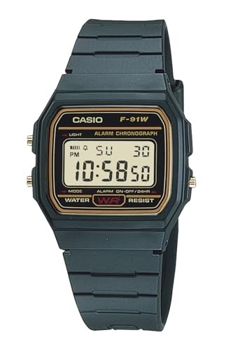 Casio Collection Web-Exclusive Model F-91WG-9QJH Men’s Black x Gold