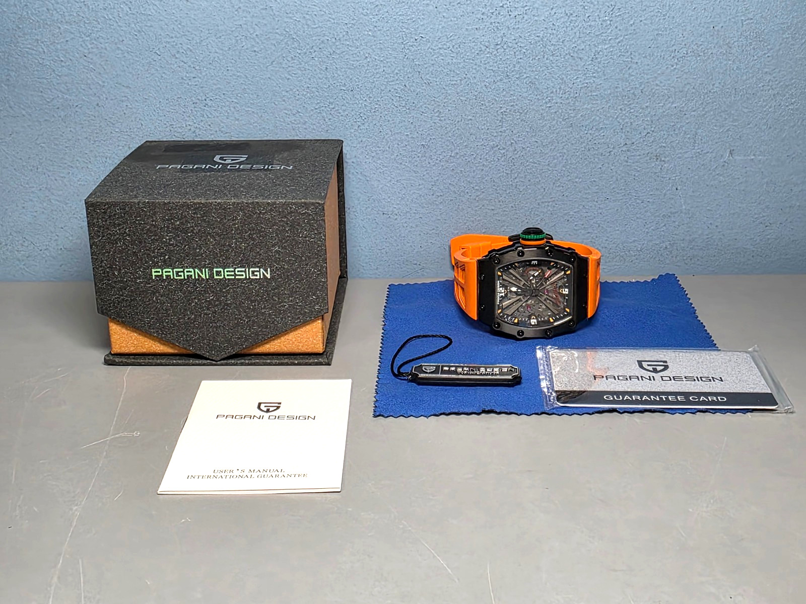 Pagani Design PD-1738 Orange Skeleton Men’s Quartz Wrist Watch New