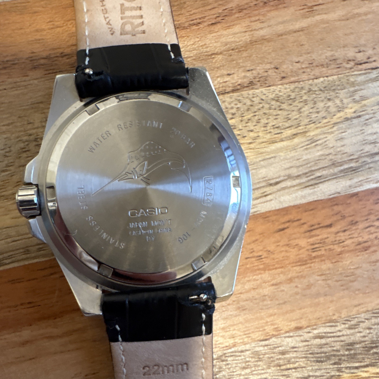 Casio Duro Men’s Diver Watch Quartz Date Black Dial 200m WR 44mm Leather