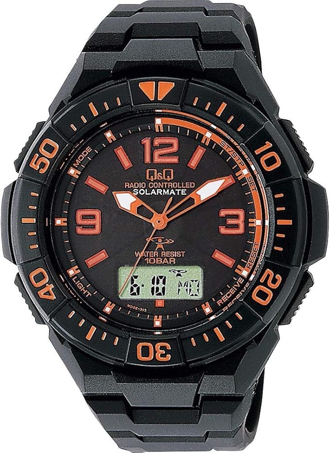 CITIZEN Q&Q MD06-315 SOLARMATE Radio Orange Solar Digital Tested Japan New