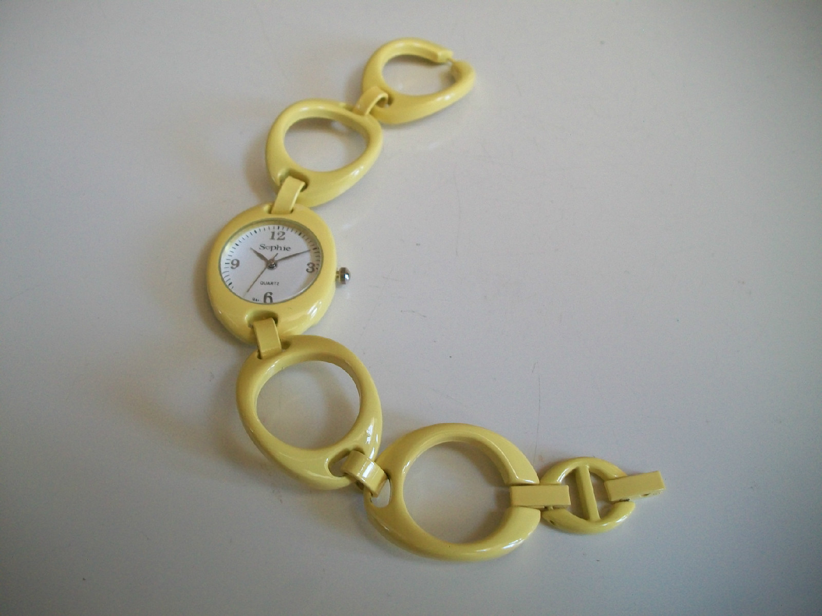 Women’s red & green, multicolor, yellow, silver & gold finish fashion fun watch