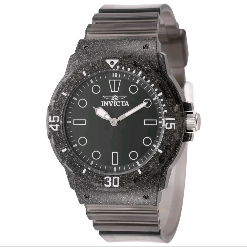 Invicta Men’s Quartz Analog Wristwatch Black Dial, Unidirectional Bezel