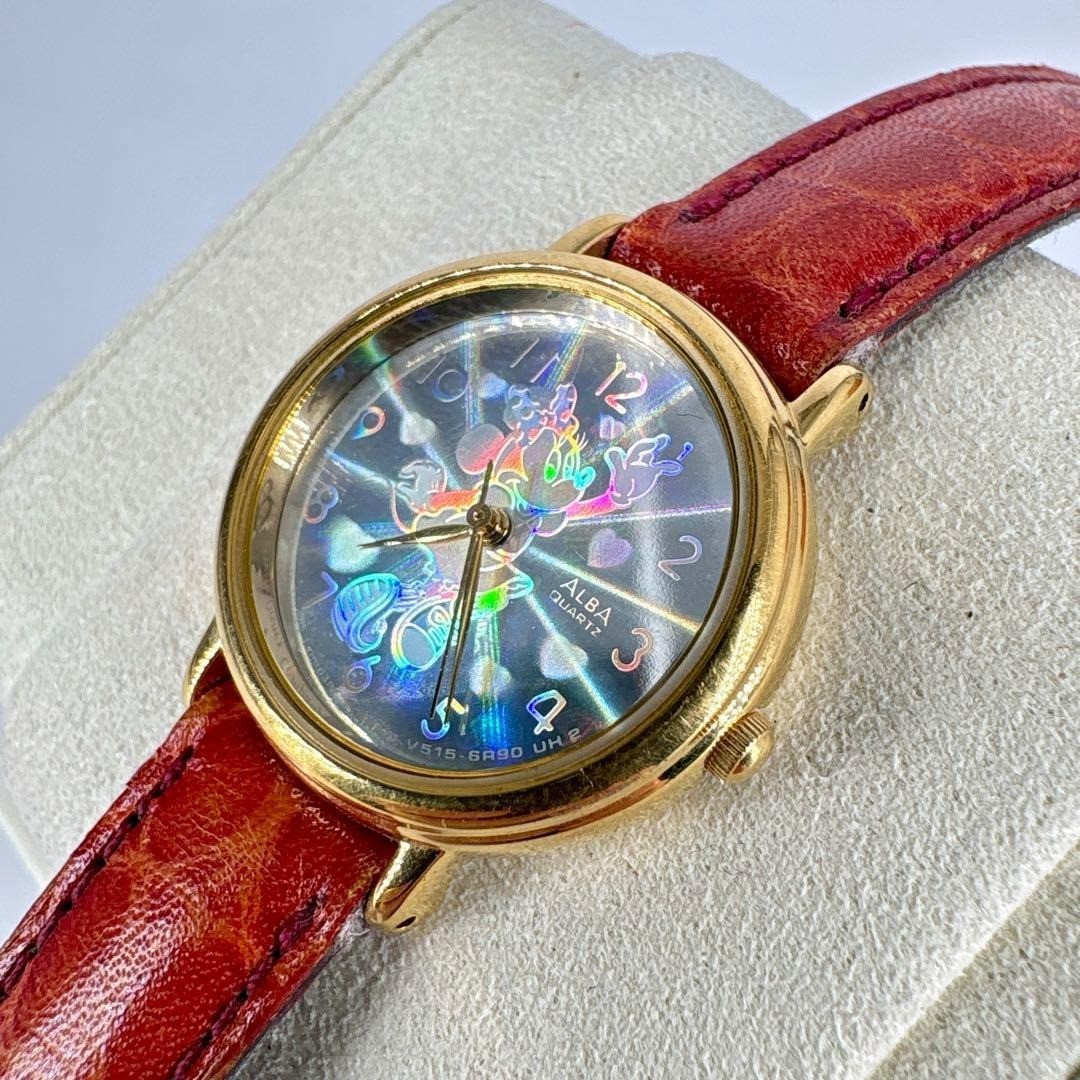SEIKO ALBA Disney Minnie Mouse Hologram Watch Vintage Quartz New Battery JP