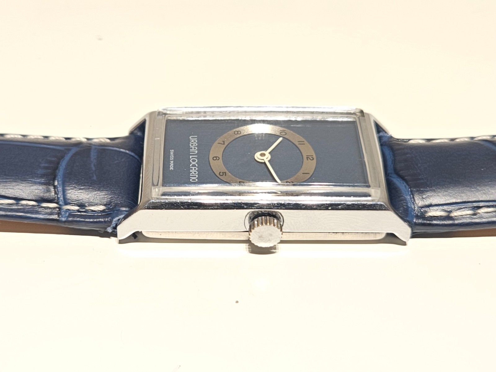 VINTAGE ELEGANT SWISS CHROMED RECTANGLE TANK MEN MECHANICAL WATCH”URBAN LOCARNO”