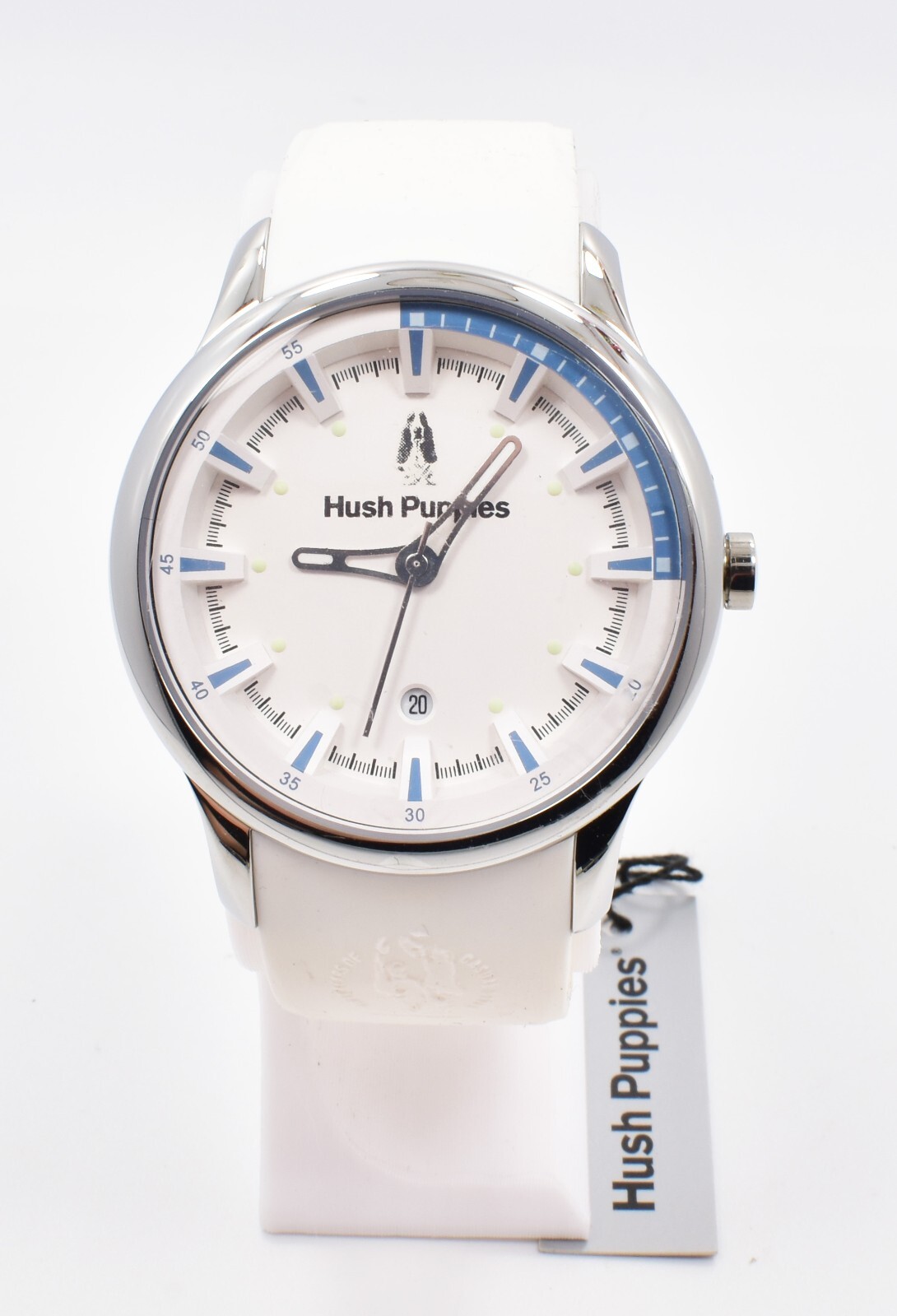Hush Puppies HP.3570M.9501 Men’s Watch Quartz Steel White Rubber NOS w/ Box