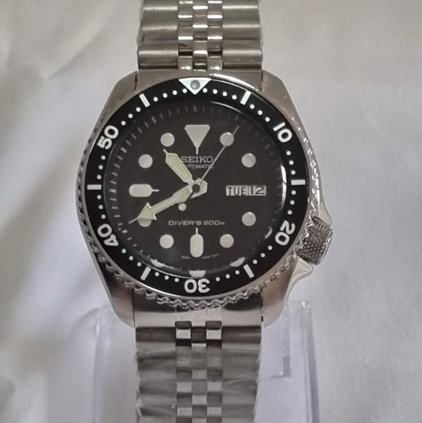 Seiko Diver SKX007 Mod, New Solid link Jubilee bracelet fitted, free dive strap