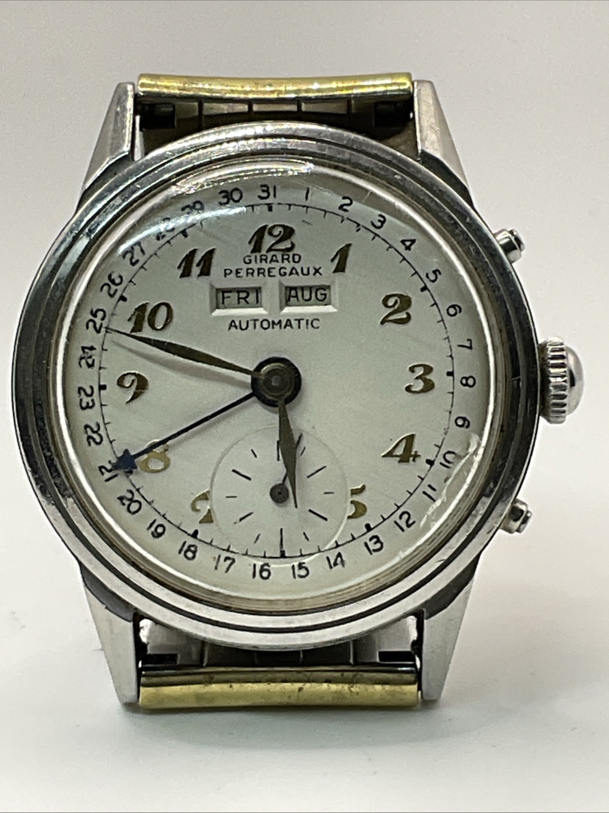 Girard Perregaux 6083 44BF Automatic Calendar 34mm Mens Watch REFINISHED DIAL