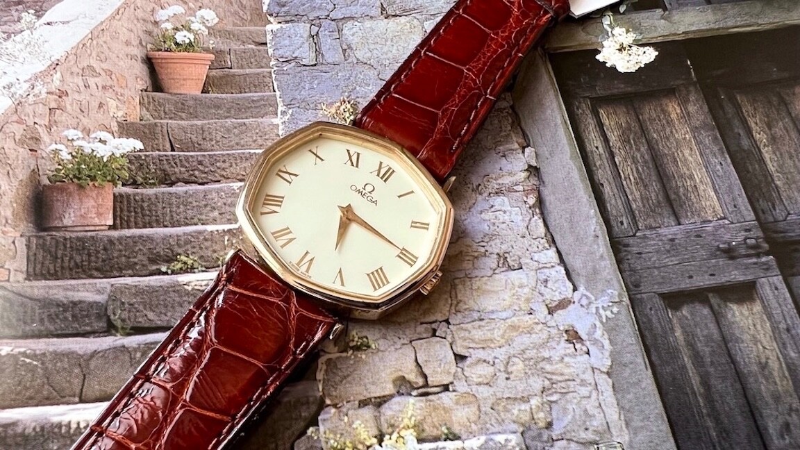 Rare Find Omega  14K Solid Gold Watch – Octagonal Shape – Manual Wind – Unisex