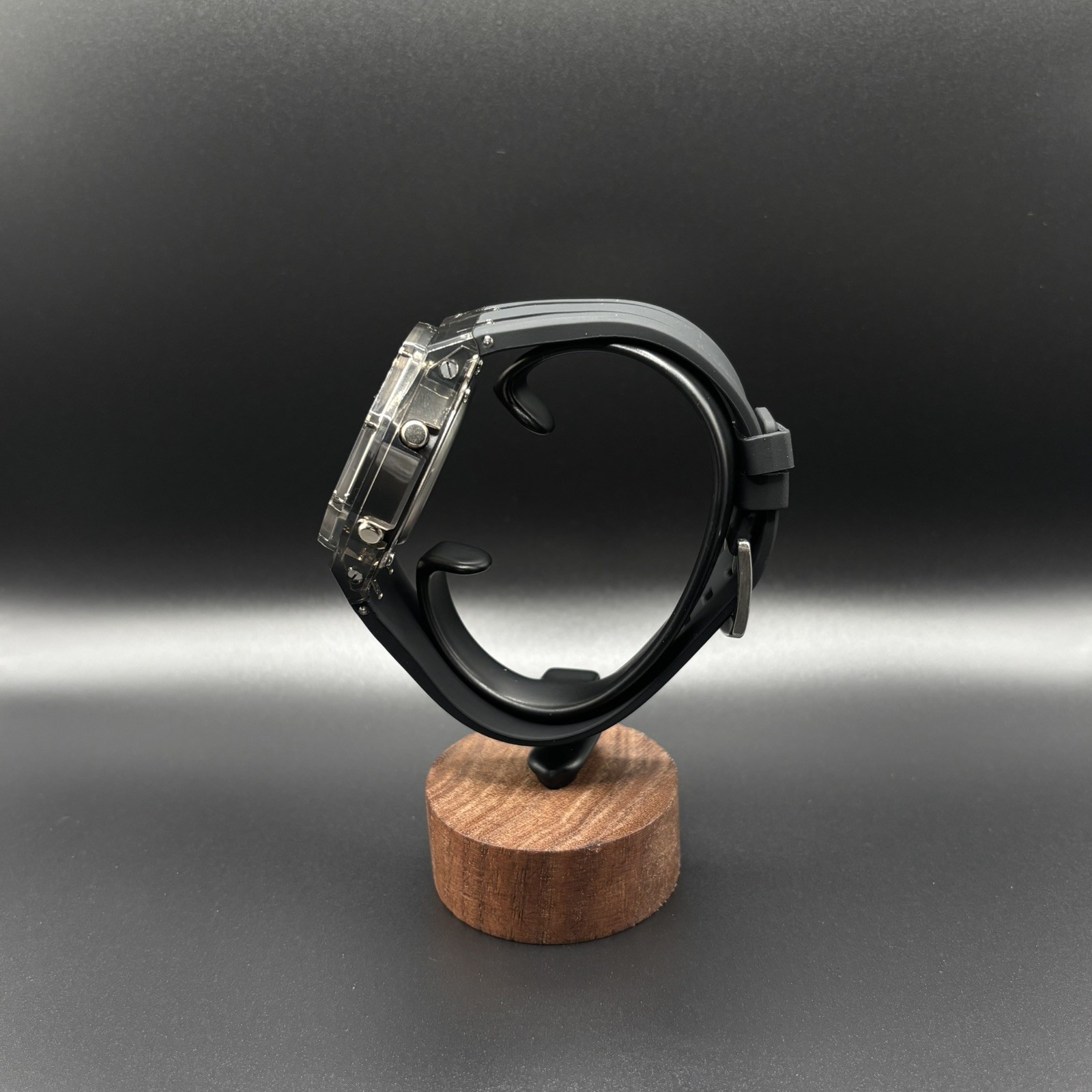 Casio G shock GA2100-A1A CasiOak Clear Case Steel Screws Black on Black FREESHIP