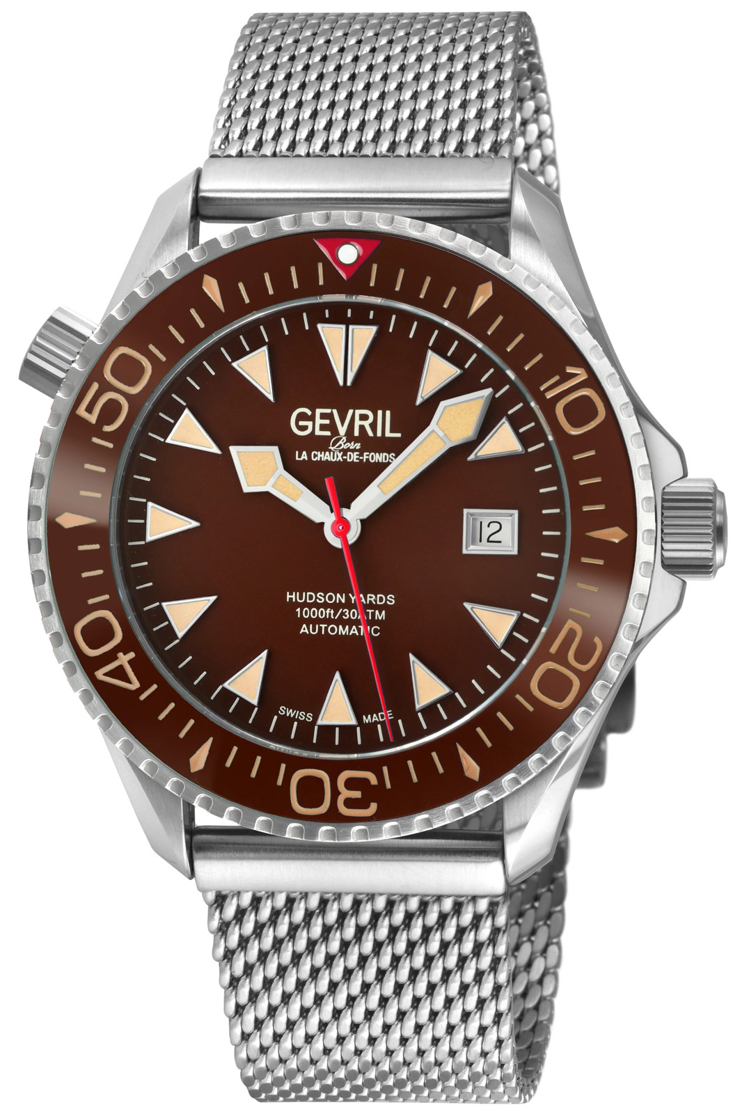 Hudson Yards Swiss Automatic SW200 – Date display Diver watch, Brown Ceramic bez