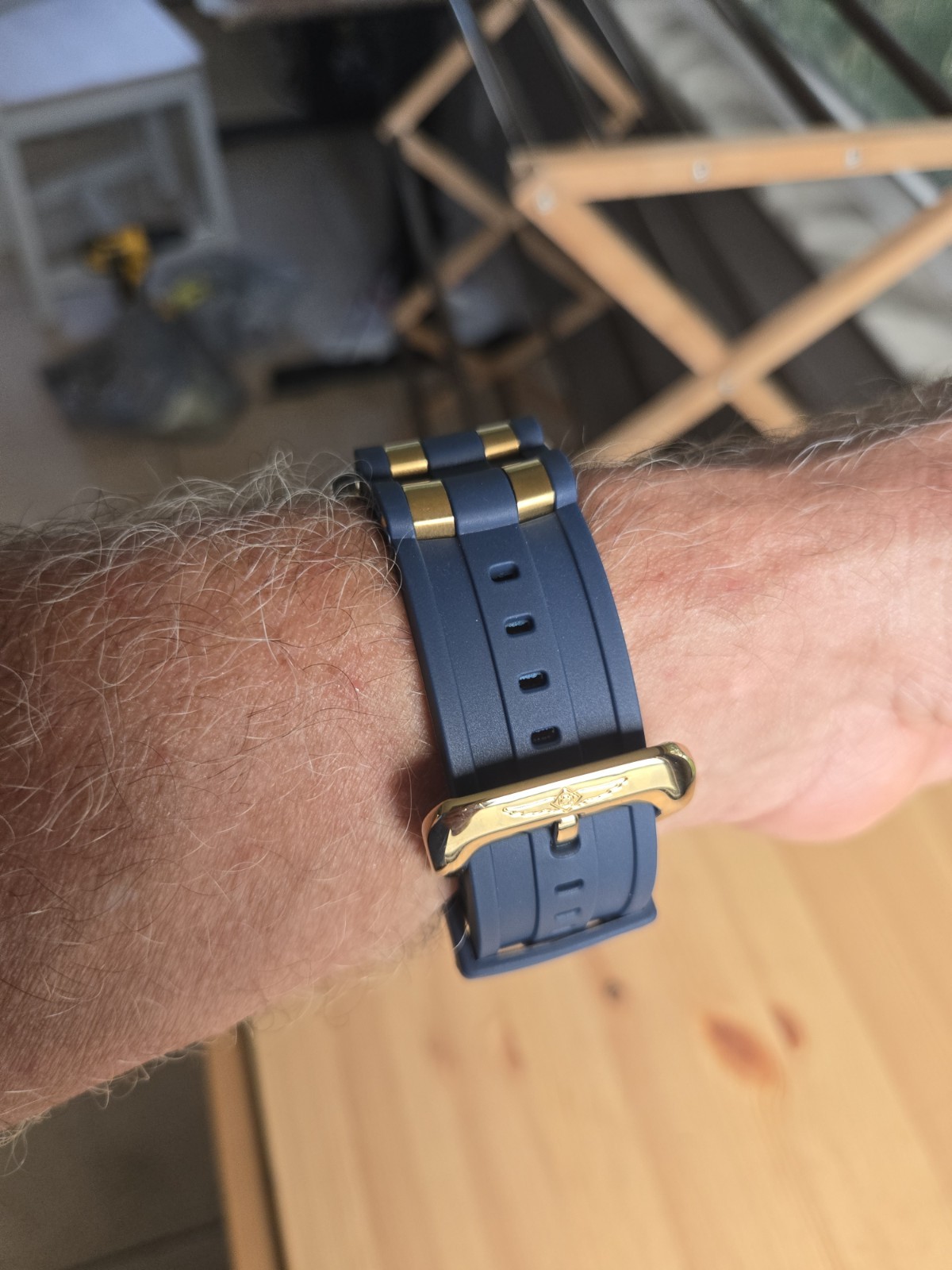 Two Brand New Bands! Invicta Pro Driver Scuba Chronograph Blue/Gold