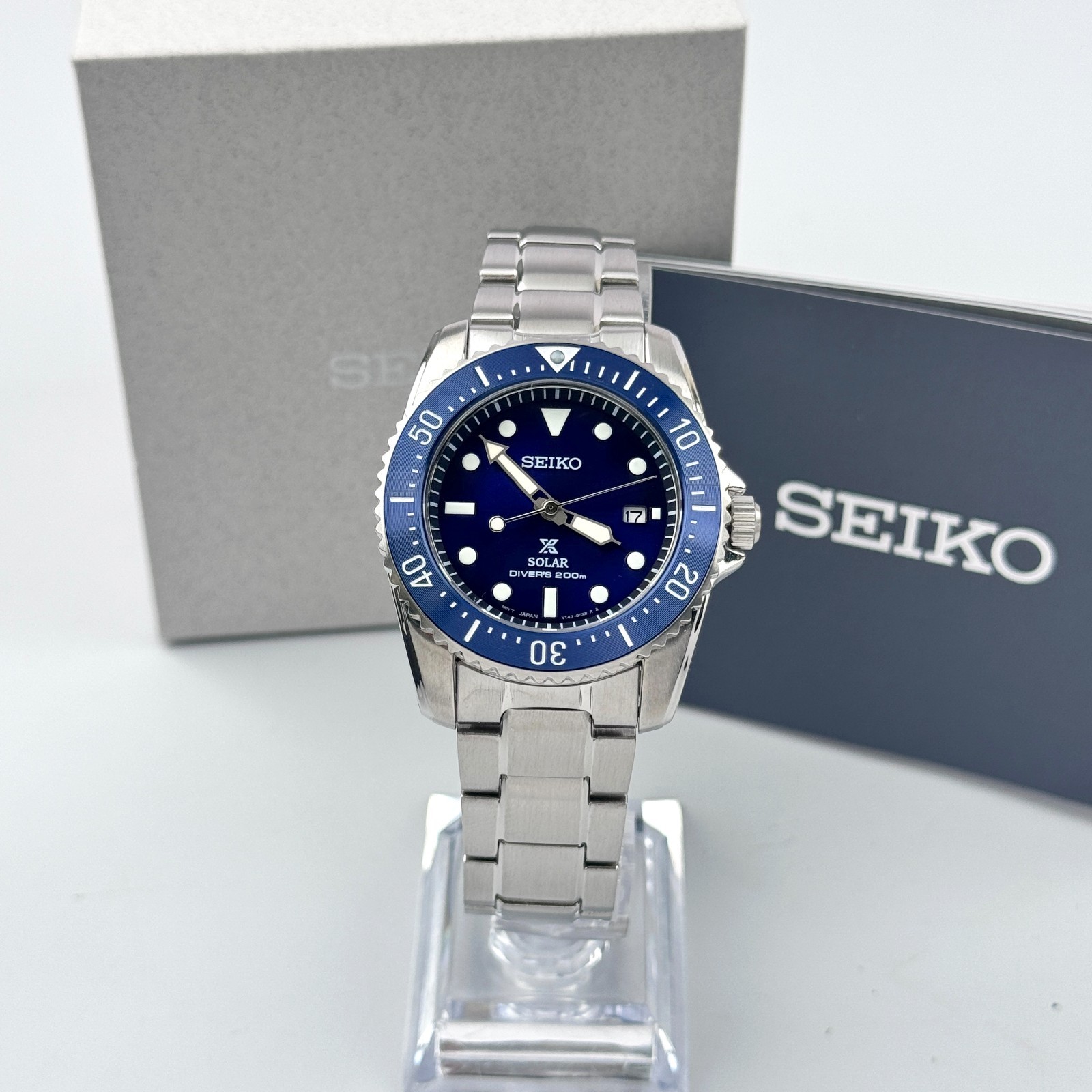 Seiko Prospex Sea SNE585 Blue Dial Men’s Solar Diver Watch 38.5mm
