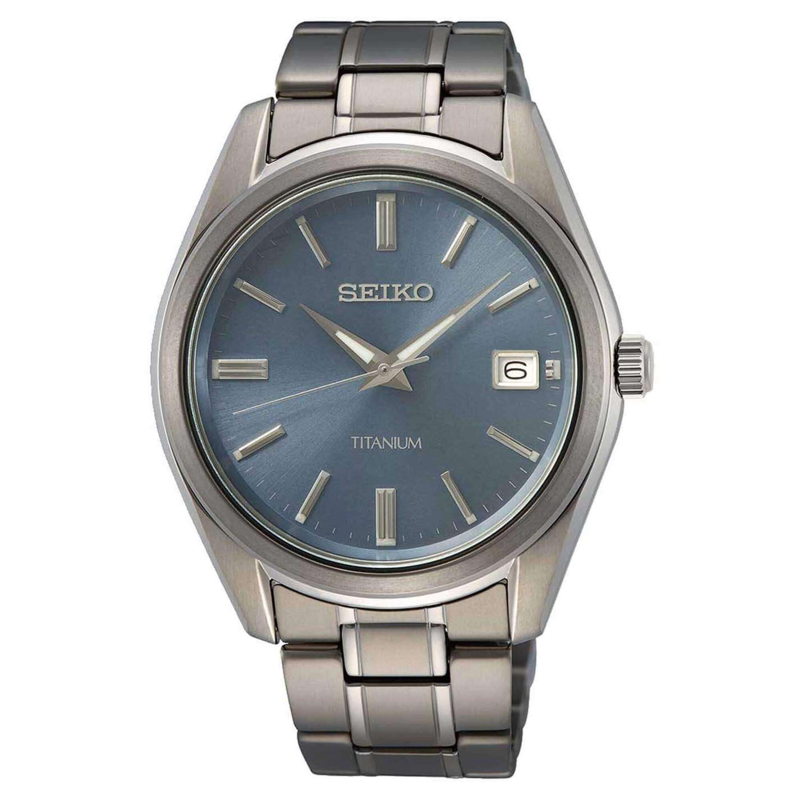 Seiko Men’s Watch Discover More Blue Dial Grey Titanium Bracelet SUR371P1
