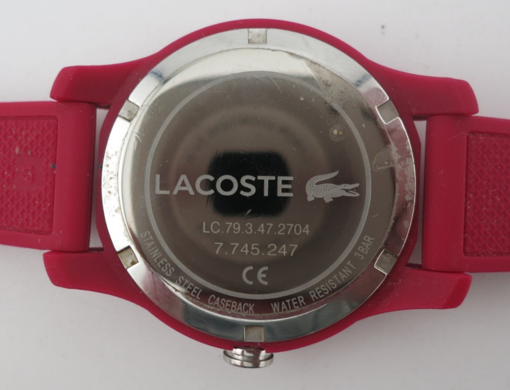 Lacoste 12.12 Cranberry Pink Ladies Quartz Watch – 2000957 – New Battery