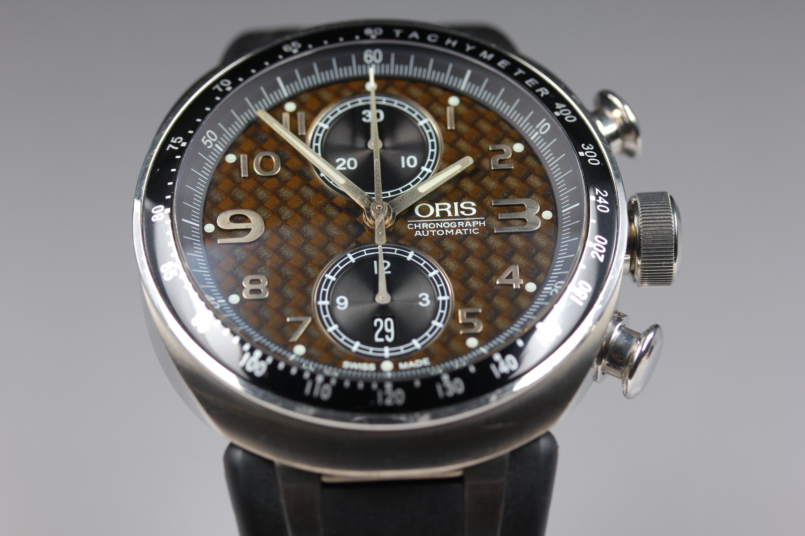 Limited ORIS Williams TT3 7587 Automatic Chronograph Brown Dial Men’s Watch 43mm