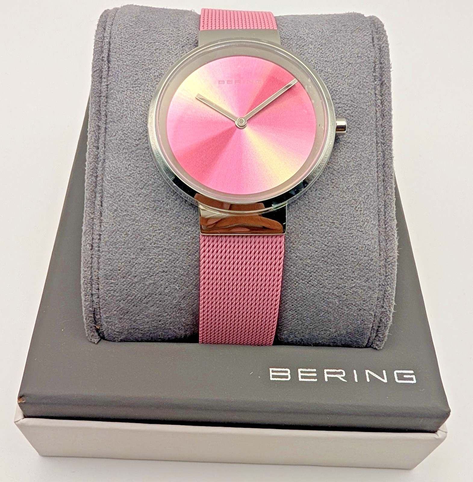 CLEARANCE Bering Classic Women’s Watch – Pink Sunburst Dial – New w Box & Tags