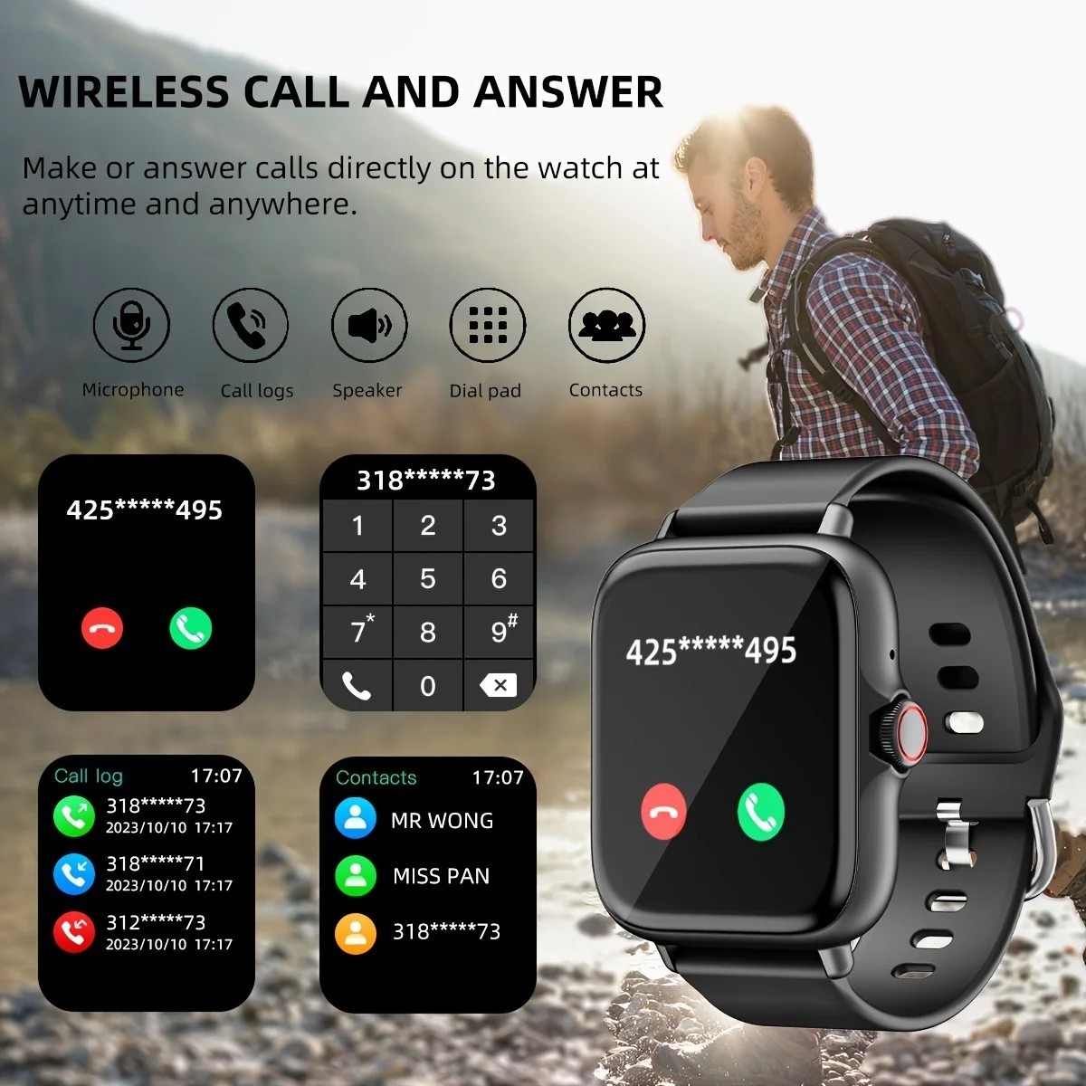 Smart Watch 1.83” Full Touch Display Bluetooth Call Fitness Tracker for Android