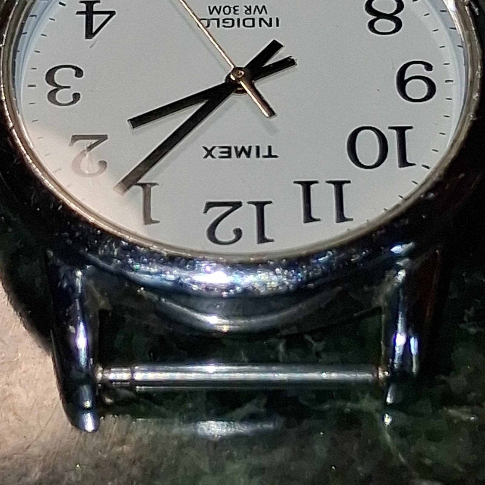 Timex Indiglo White Dial Arabic Numerals Quartz 38mm 30m Silver Bracelet