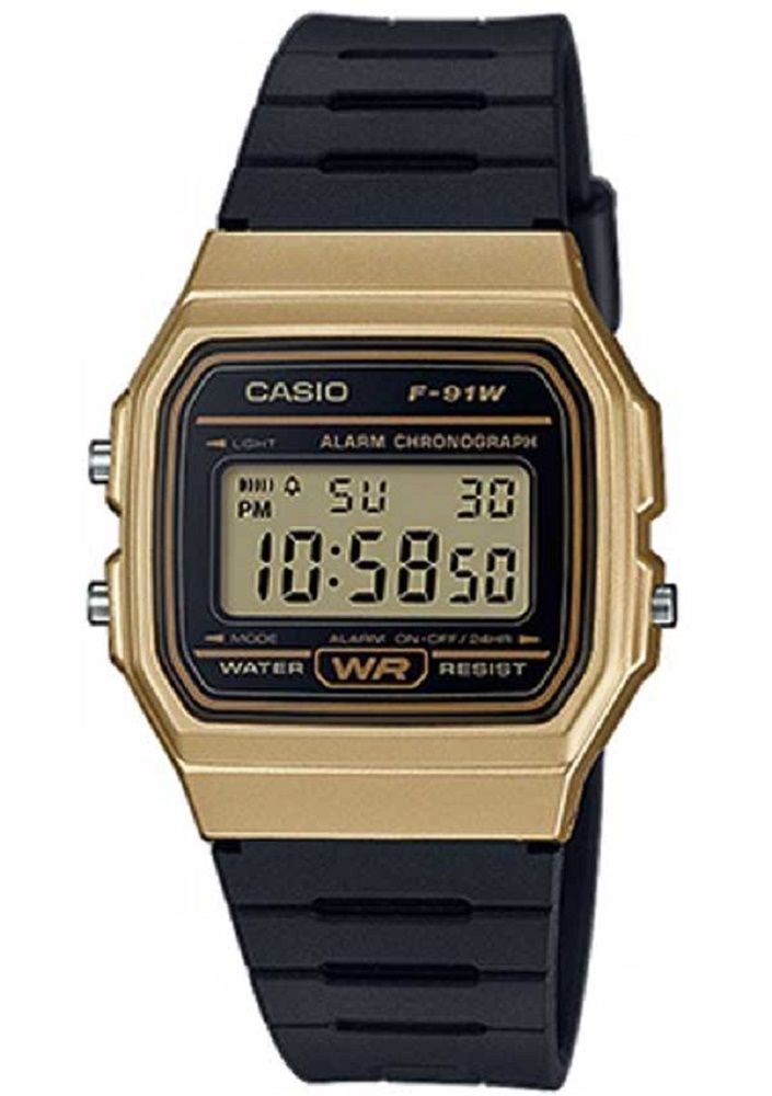 Casio F91WM-9A, Digital Chronograph Watch, Black Resin Band, Alarm, Date, NEW